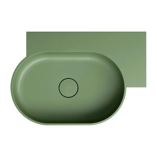 Lavoar suspendat Omnires Ovo M+ finisaj verde mat 64.5 cm dreapta [3]