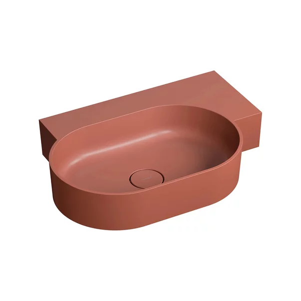 Lavoar suspendat Omnires Ovo M+ finisaj portocaliu mat 64.5 cm dreapta [1]