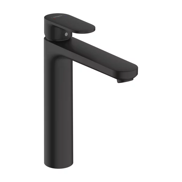 Pachet lavoar pe blat Omnires Ovo M+ alb 55 cm, baterie lavoar Hansgrohe Vernis Blend negru si ventil lavoar Click-Clack D negru [2]
