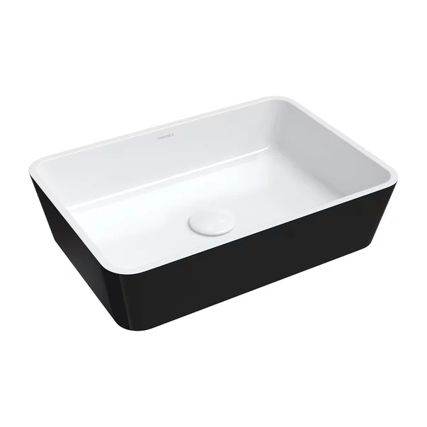 Lavoare pe blat - Lavoar pe blat Omnires Parma M+ alb/negru