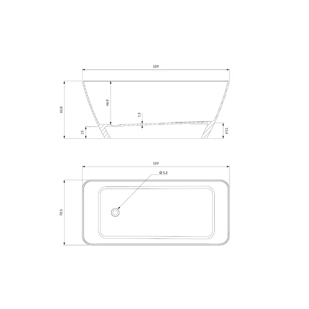 Cada freestanding Omnires Parma M+ alb  159x71 cm [4]