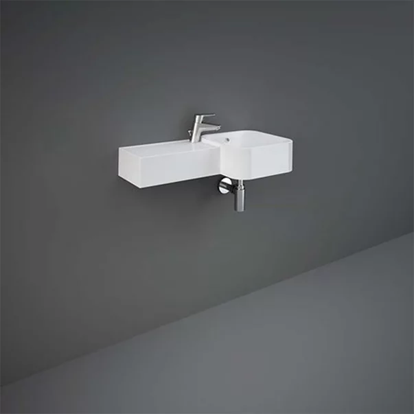 Lavoar suspendat Rak Ceramics Petit stanga 77 cm alb [1]