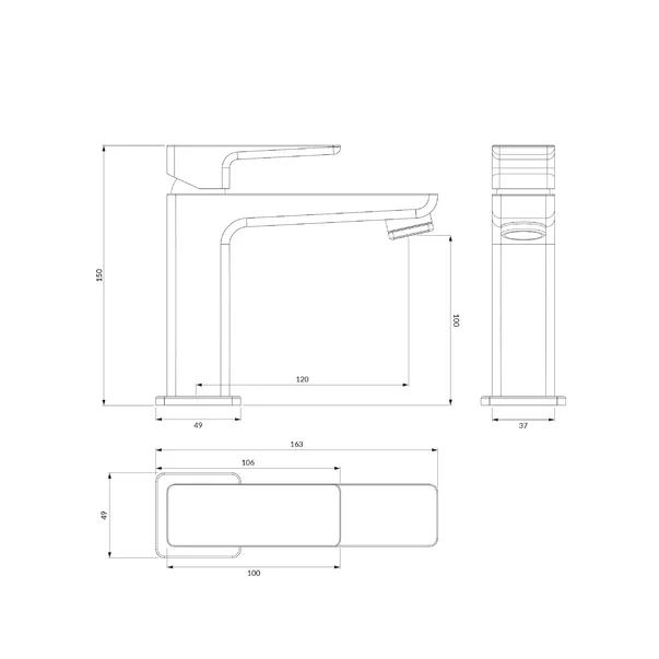 Baterie lavoar Omnires Parma negru mat [4]