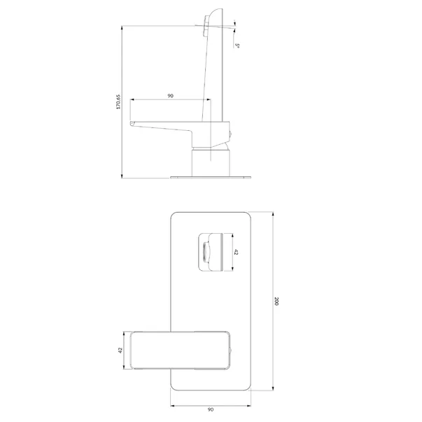 Baterie lavoar incastrata Omnires Parma grafit [4]