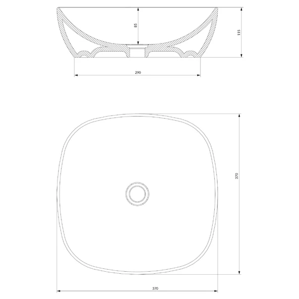 Lavoar pe blat Omnires Portland alb 37 cm [4]