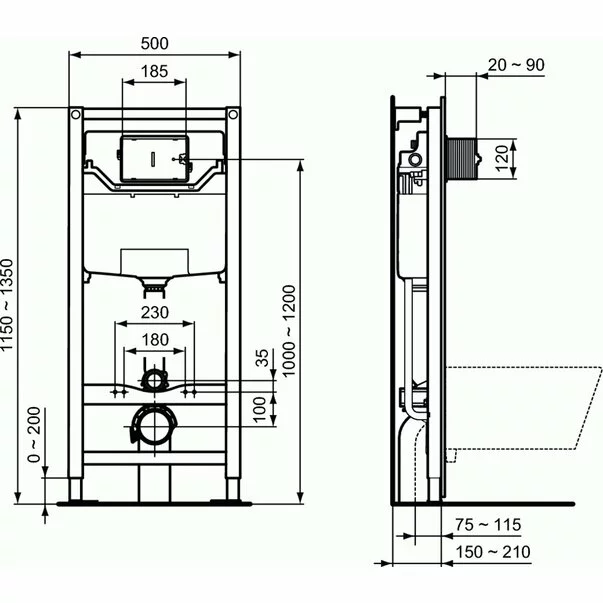 Rezervor Ideal Standard cu cadru incastrat Ideal Standard Prosys 120 M [2]