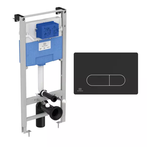 Rezervore incastrate - Set rezervor WC cu cadru Ideal Standard ProSys si clapeta Oleas M1 negru mat