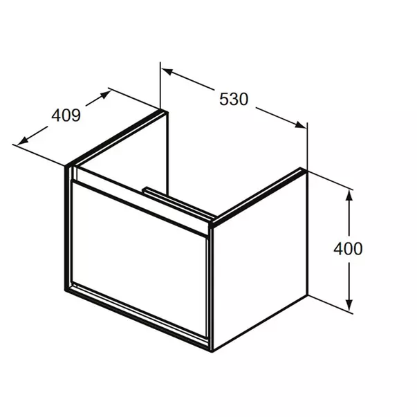 Dulap suspendat pentru lavoar lemn inchis Ideal Standard Connect Air Cube 53.5 cm [4]