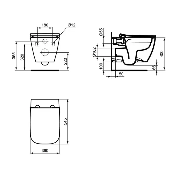 Set rezervor WC cu cadru Ideal Standard ProSys si vas WC I.Life B cu capac softclose alb [6]