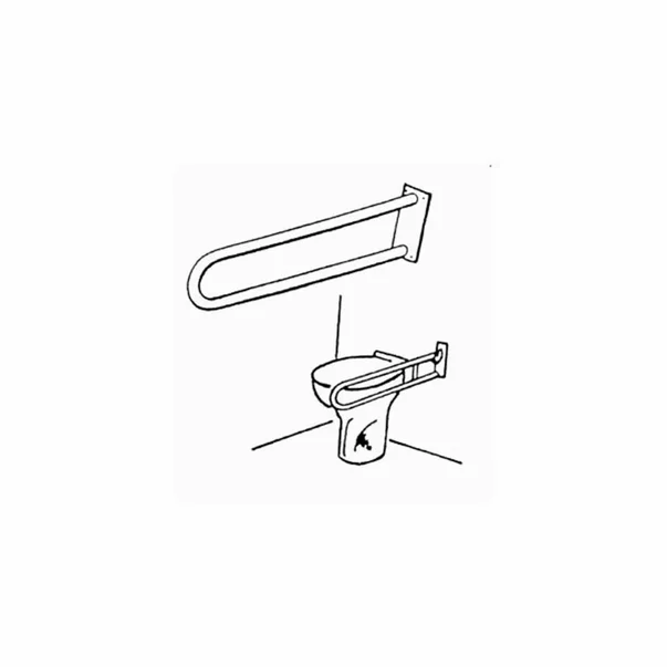 Maner de sustinere dublu Ferro Metalia Help 55 cm alb pentru persoane cu dizabilitati [2]