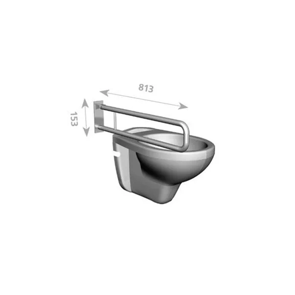Maner de sustinere dublu Ferro Metalia Help 81 cm crom pentru persoane cu dizabilitati [2]