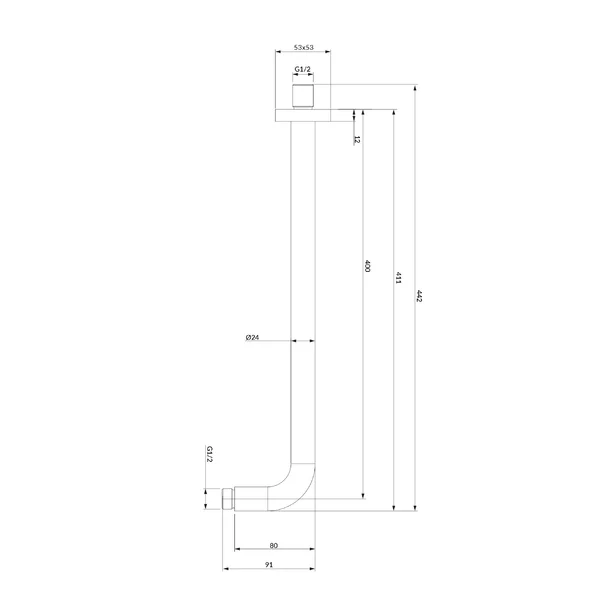 Brat de dus Omnires cu montare pe perete 40 cm rotund [2]