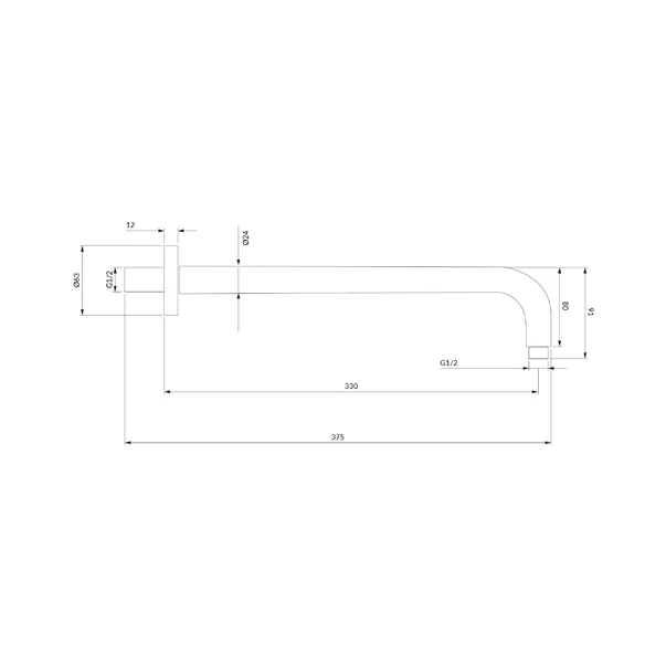 Brat de dus cu montare pe perete Omnires [2]