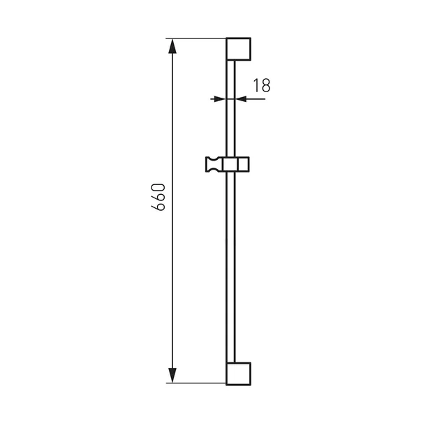 Bara de dus reglabila Ferro Rail crom 65 cm [2]