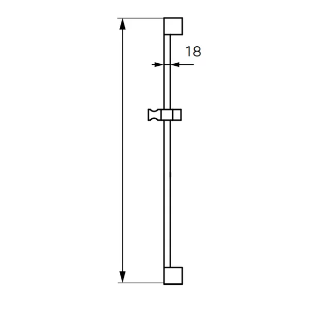 Bara de dus reglabila crom Ferro Rail 60 cm [2]