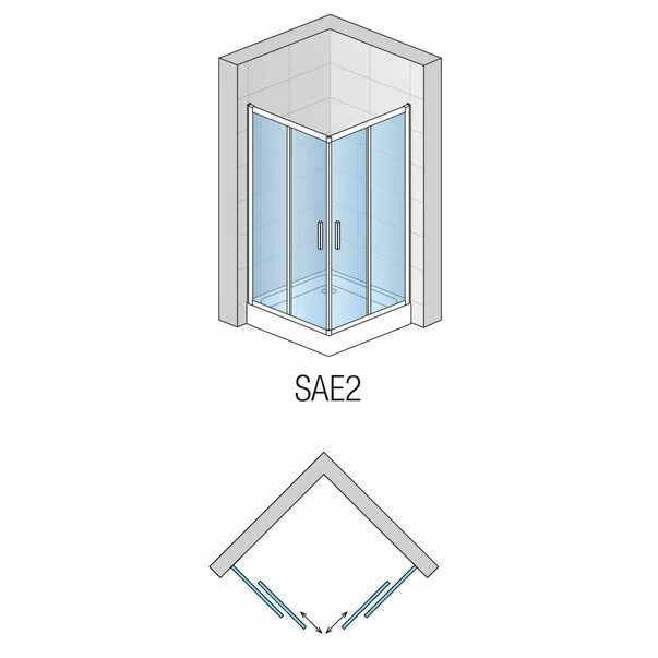 Cabina de dus patrata cu usi glisante SanSwiss Salia SAE2 90x90 sticla securizata 6mm [2]