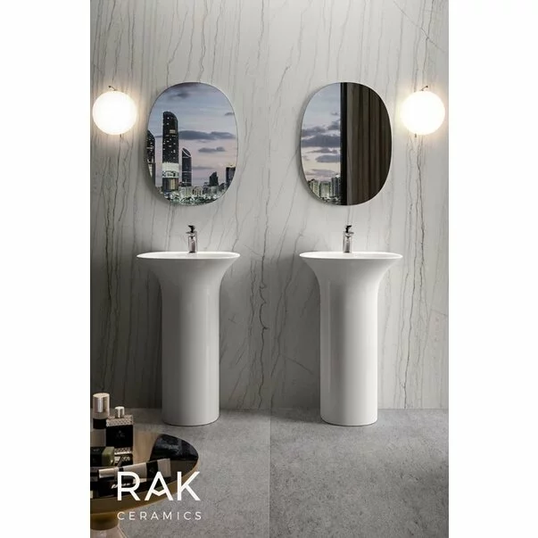 Lavoar pe pardoseala Rak Sensation cu orificiu baterie 55x46 cm [3]