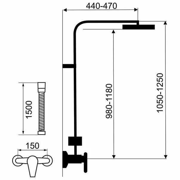 Coloana de dus cu baterie monocomanda Ferro Edge [2]