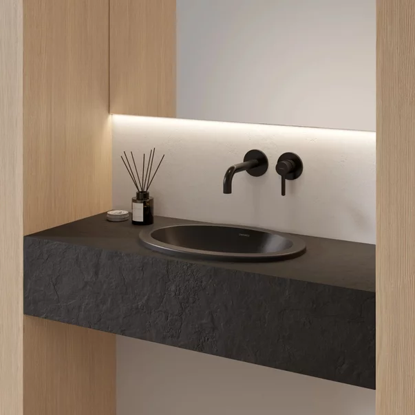 Lavoar sub blat Omnires Shell M+ finisaj negru lava mat 45 cm [2]