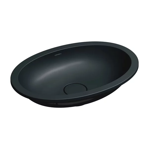 Obiecte Sanitare - Lavoar sub blat Omnires Shell M+ finisaj negru lava mat 55 cm