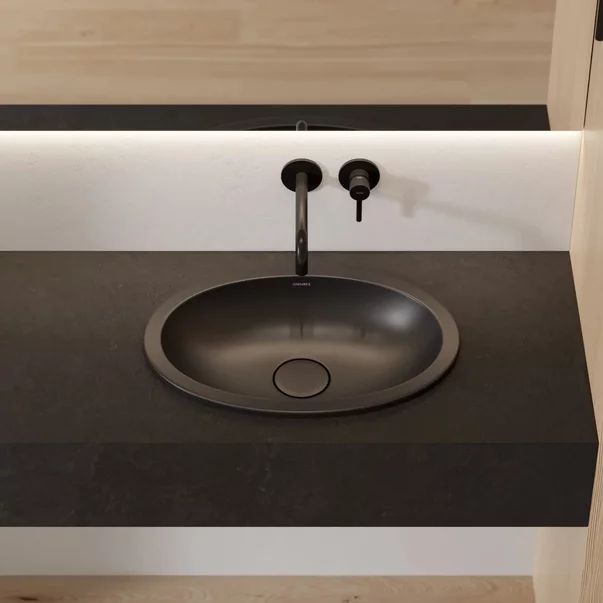 Lavoar sub blat Omnires Shell M+ finisaj negru lava mat 55 cm [4]