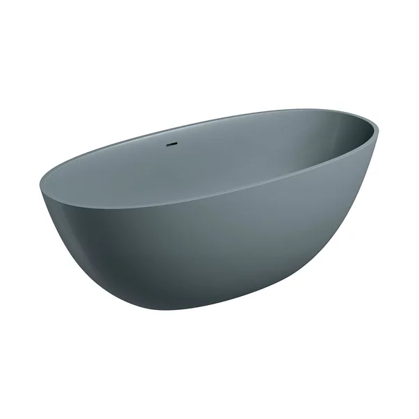 Cazi baie - Cada freestanding Omnires Shell M+ compozit gri mat cenusa 160x75 cm cu preaplin