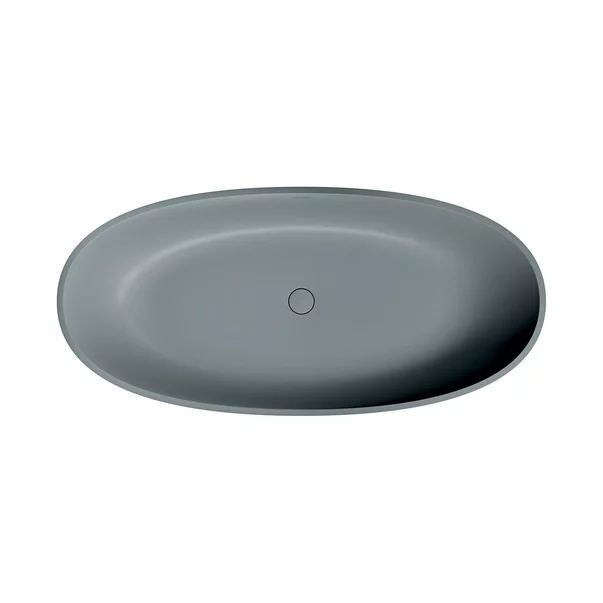 Cada freestanding Omnires Shell M+ compozit gri mat cenusa 160x75 cm cu preaplin [1]