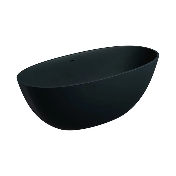 Cazi baie - Cada freestanding Omnires Shell M+ compozit negru lava mat 160x75 cm cu preaplin