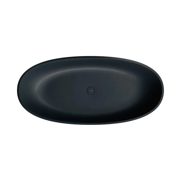 Cada freestanding Omnires Shell M+ compozit negru lava mat 160x75 cm cu preaplin [1]