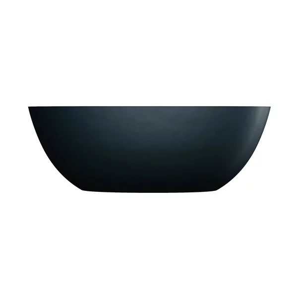 Cada freestanding Omnires Shell M+ compozit negru lava mat 160x75 cm cu preaplin [2]
