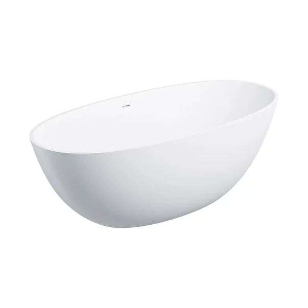 Cazi baie - Cada freestanding Omnires Shell M+ compozit alb mat 160x75 cm cu preaplin