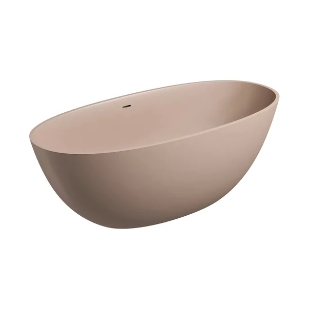 Cazi baie - Cada freestanding Omnires Shell M+ compozit bej dune mat 160x75 cm cu preaplin