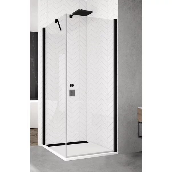 Usa de nisa pivotanta negru mat Sanswiss Solino SOL1 90x200 cm [1]