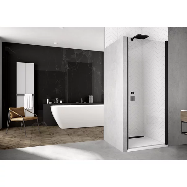 Usa de nisa pivotanta negru mat Sanswiss Solino SOL1 100x200 cm [1]