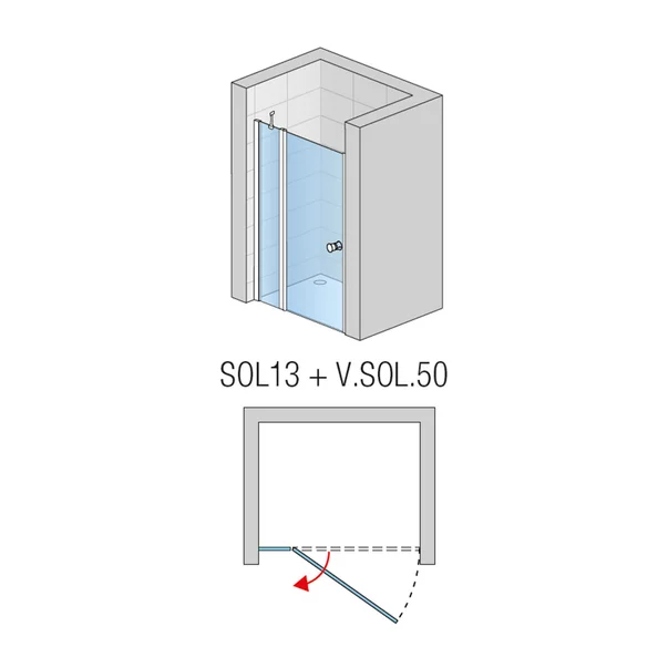 Usa de nisa pivotanta SanSwiss Solino SOL13 100 cm sticla 6 mm crom [2]
