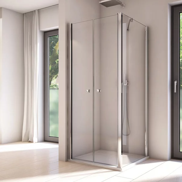 Perete lateral fix SanSwiss Solino SOLT2 80 cm sticla 6 mm crom [1]