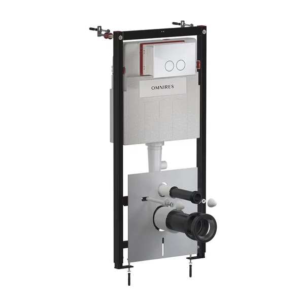 Rezervoare wc - Set rezervor WC cu cadru Omnires StrongFrame si clapeta Minimal crom lucios