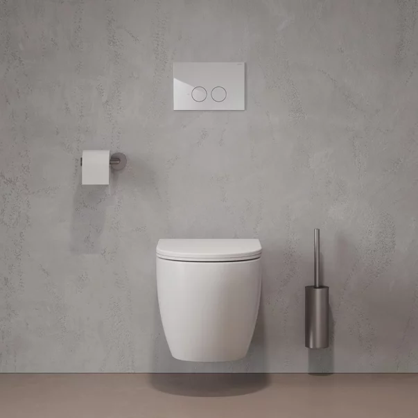 Set rezervor WC cu cadru Omnires StrongFrame cu spalare ECO si clapeta Minimal alb lucios [1]