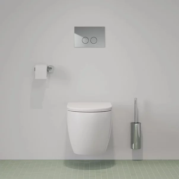 Set rezervor WC cu cadru Omnires StrongFrame cu spalare ECO si clapeta Minimal crom lucios [1]