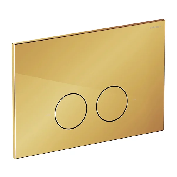 Set rezervor WC cu cadru Omnires StrongFrame cu spalare ECO si clapeta Minimal auriu lucios [2]