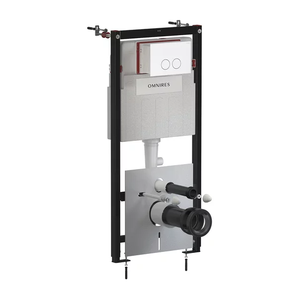 Rezervoare wc - Set rezervor WC cu cadru Omnires StrongFrame cu spalare ECO si clapeta Minimal alb mat