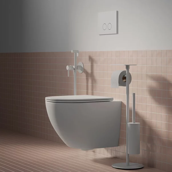 Rezervor incastrat Omnires StrongFrame ECO pentru vas WC suspendat si clapeta de actionare Steel-R45 finisaj alb mat [3]