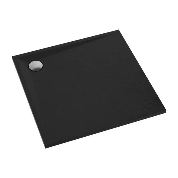 Cadita de dus patrata din compozit Omnires Stone negru mat 80x80 cm [1]