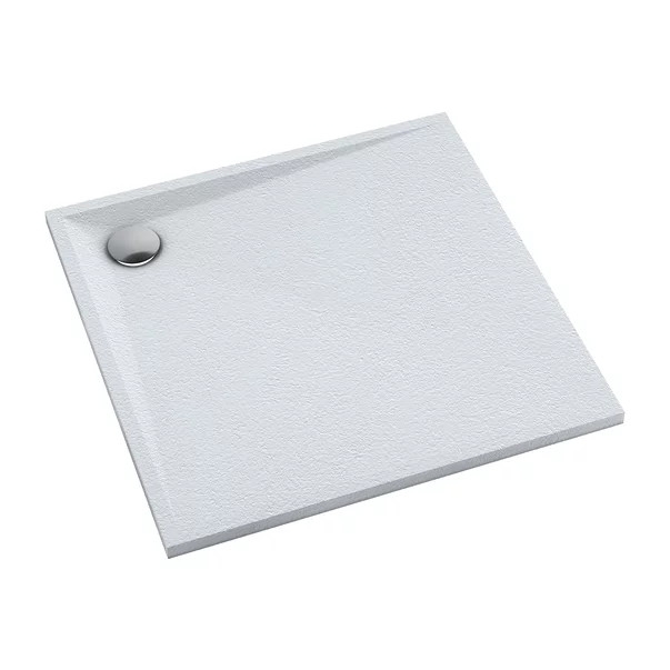 Cadita de dus patrata din compozit Omnires Stone alb mat 80x80 cm [1]
