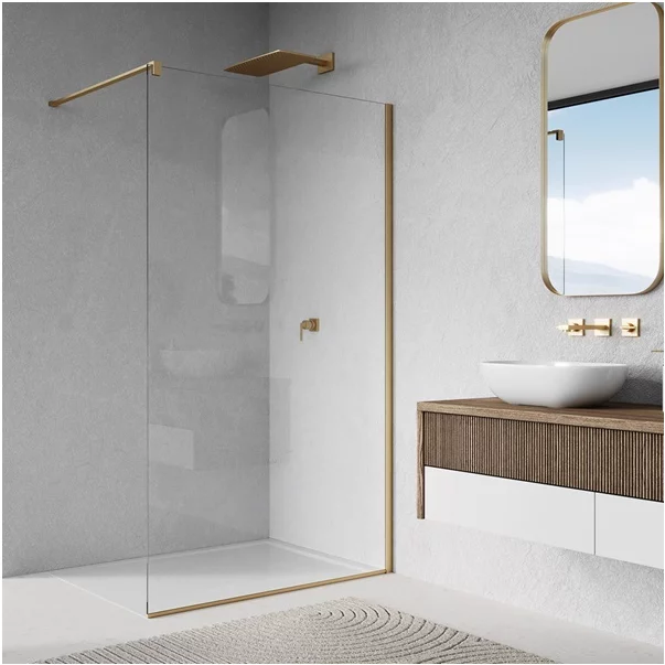 Paravan de dus tip Walk-in auriu periat SanSwiss Easy STR4P 100x200 cm [4]