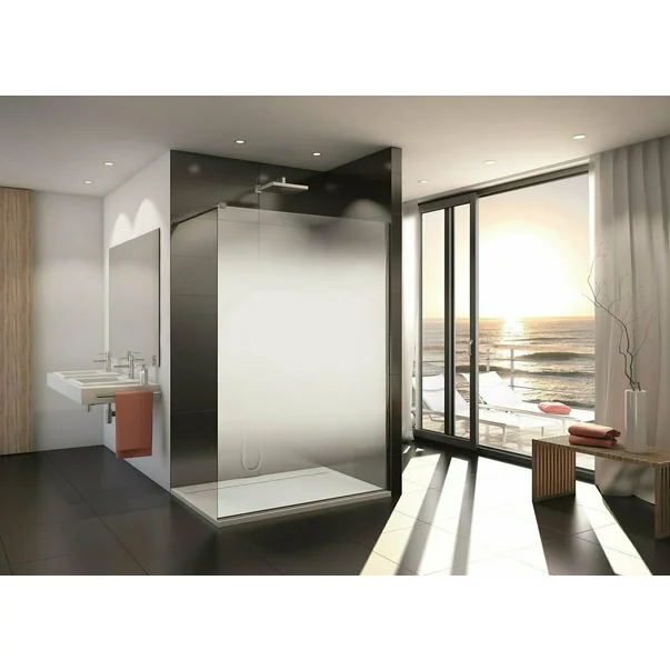 Paravan de dus tip Walk-in SanSwiss Easy STR4P Shade crom 100x200 cm sticla securizata 8 mm [2]