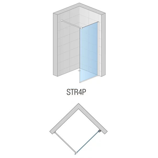Paravan de dus tip Walk-in SanSwiss Easy STR4P 130 cm sticla securizata 8mm anticalcar [2]