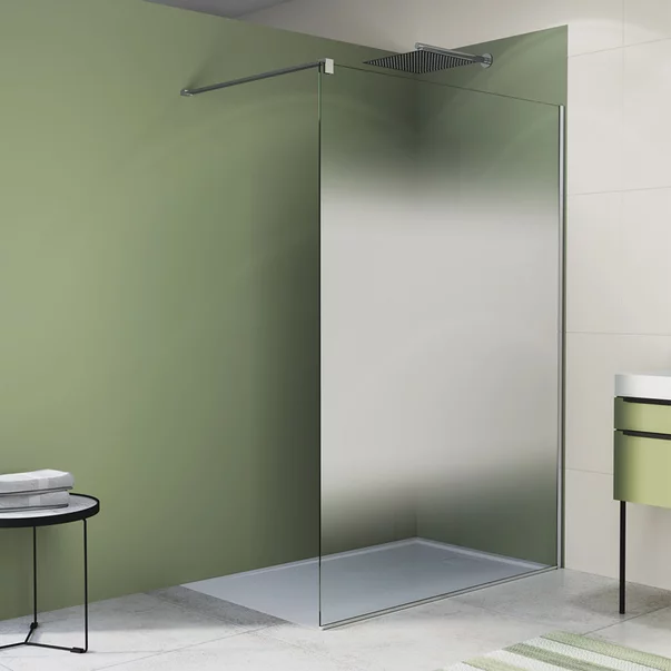 Paravan de dus tip Walk-in SanSwiss Easy STR4P Shade crom 140x200 cm sticla securizata 8 mm [1]