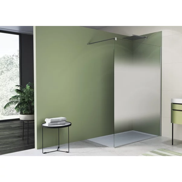 Paravan de dus tip Walk-in SanSwiss Easy STR4P Shade crom 140x200 cm sticla securizata 8 mm [5]