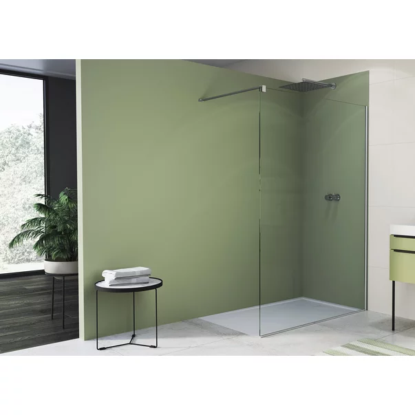 Paravan de dus tip Walk-in SanSwiss Easy STR4P crom 160x200 cm sticla securizata 8 mm [2]